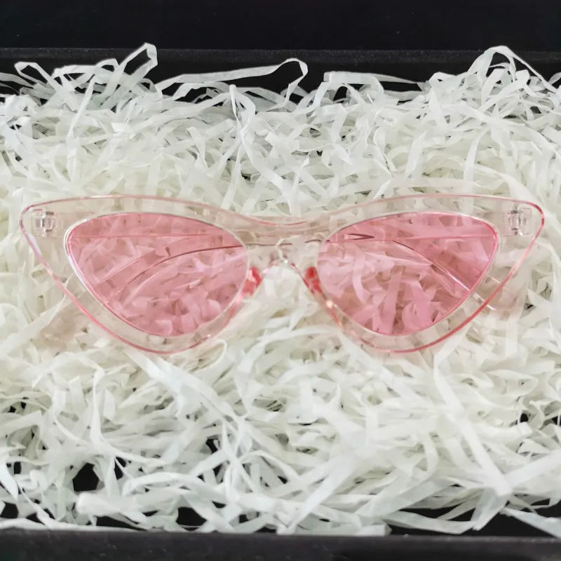 2022 Cat Eye Sunglasses Retro Female Eyewear - Clear Pink UV400