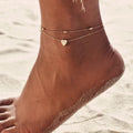 Trendy Beads Multilayer Summer Heart Anklet Bohemian Vintage