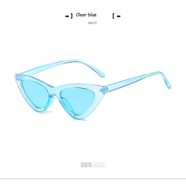 2022 Cat Eye Sunglasses Retro Female Eyewear - Clear Pink UV400