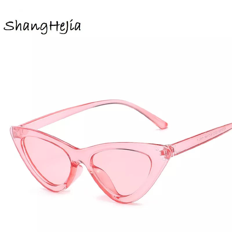 2022 Cat Eye Sunglasses Retro Female Eyewear - Clear Pink UV400