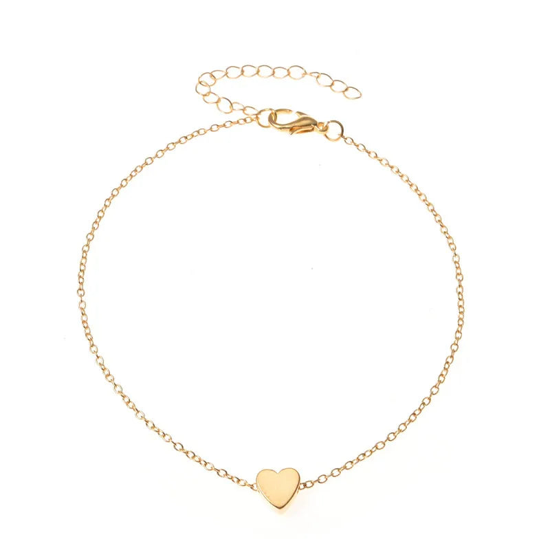 Trendy Beads Multilayer Summer Heart Anklet Bohemian Vintage