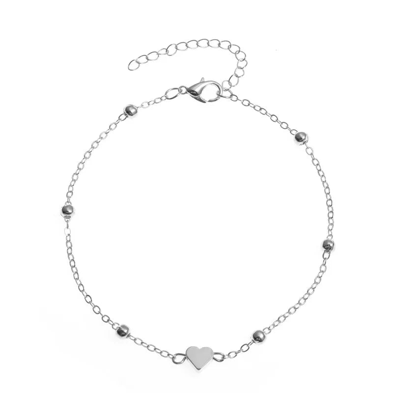 Trendy Beads Multilayer Summer Heart Anklet Bohemian Vintage