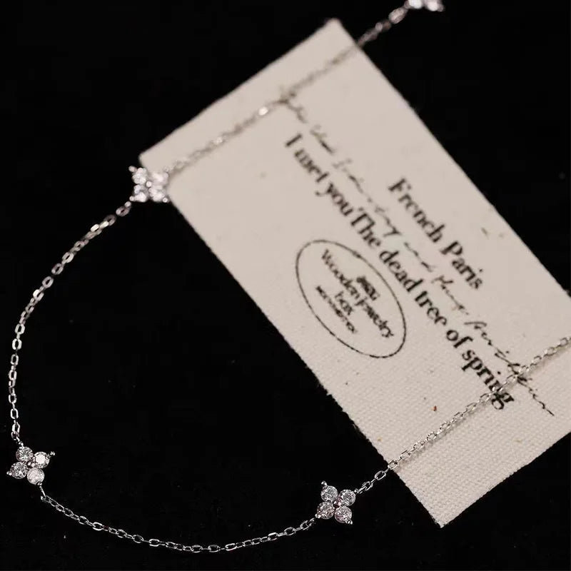 Dainty Lucky Leaf Necklace 925 Sterling Silver 14K Gold Plating